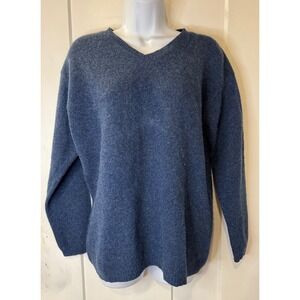 Vintage Limited America Blue V Neck Long Sleeve Sweater M Lambswool